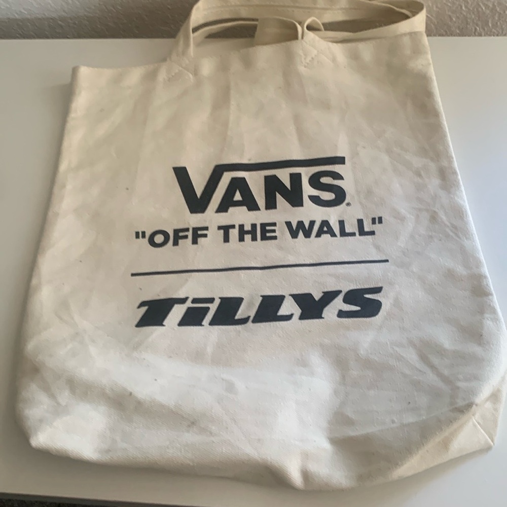 Vans White Tote Bag with Bold Logo.used in good condition.
